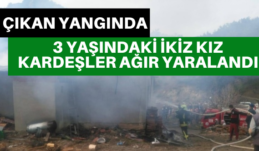 Denizli’de ev yangınında üç yaşındaki ikiz kardeşler yaralandı