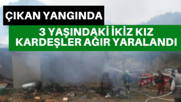 Denizli’de ev yangınında üç yaşındaki ikiz kardeşler yaralandı