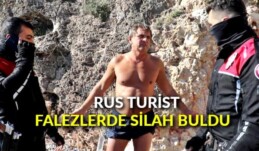 Rus turist falezlerde silah buldu