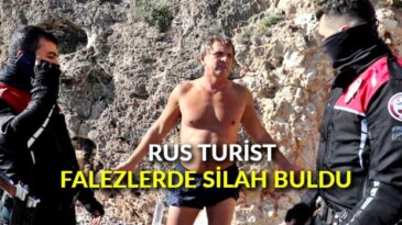 Rus turist falezlerde silah buldu