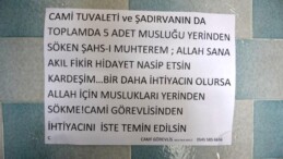 Muslukları çalan hırsızlara imamdan sitem dolu not