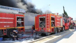 İzolasyon malzemesi üretim atölyesinde çıkan yangın söndürüldü