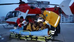 Durumu kötüye giden hastanın imdadına hava ambulansı yetişti