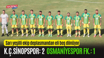 OSMANİYESPOR FK., KÜÇÜKÇEKMECE SİNOPSPOR DEPLASMANINDAN ELİ BOŞ DÖNÜYOR – Akdeniz Haber, Akdeniz Haberleri, Akdeniz Gündem