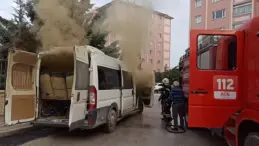 Burdur’da Minibüs Yangını