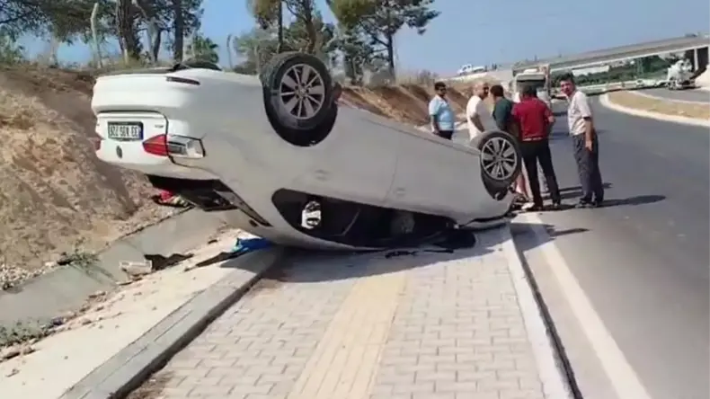 Mersin’de Ters Dönme Kazası: 4 Yaralı