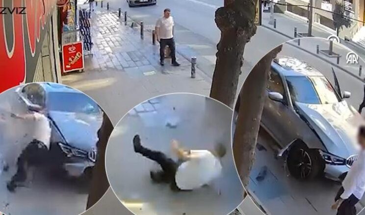 Çarptı, 2 metre havaya savurdu; yaralıya değil, hasara baktı! Sürücüden pes dedirten davranış