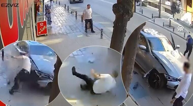 Çarptı, 2 metre havaya savurdu; yaralıya değil, hasara baktı! Sürücüden pes dedirten davranış