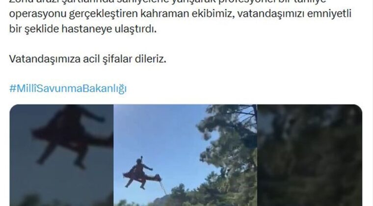 Antalya’da Kaza Geçiren Vatandaş Helikopterle Kurtarıldı